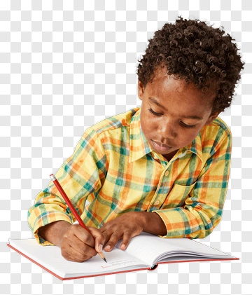 Boy Writing In A Notebook PNG