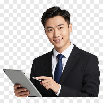 Businessman Holding A Tablet PNG