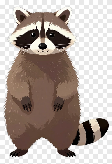Cartoon Raccoon Standing PNG