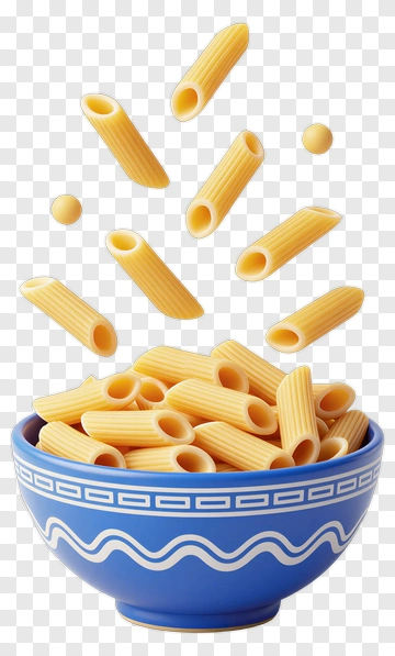 Bowl Of Pasta With Floating Rigatoni PNG