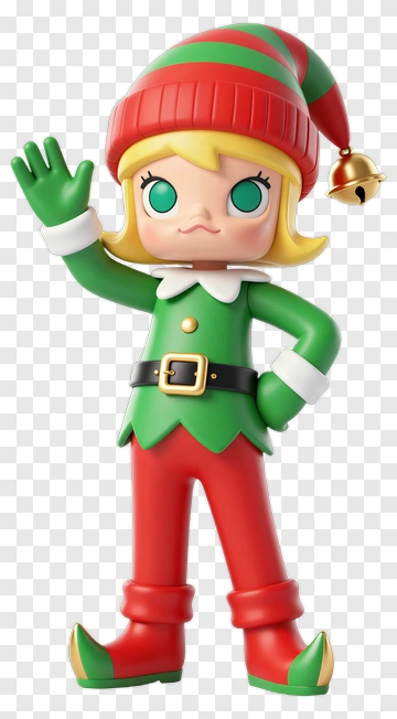 Cartoon Elf Waving Hello PNG