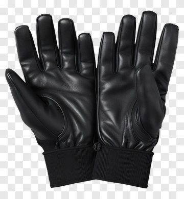Black Leather Gloves PNG