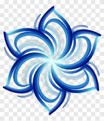 Blue Abstract Flower Design PNG