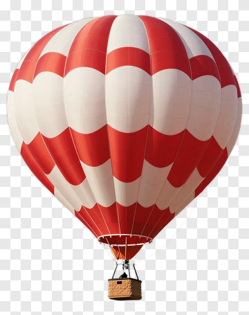 Red And White Hot Air Balloon PNG