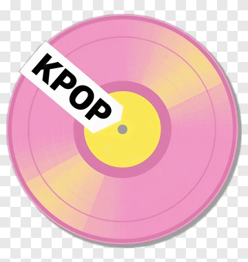 Pink Vinyl Record With Kpop Label PNG