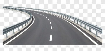 Curved Road With Guardrail PNG