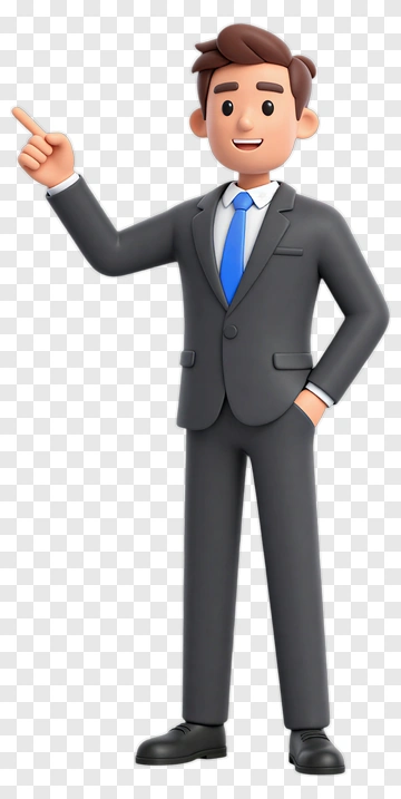 3D Businessman Gesturing In A Suit PNG