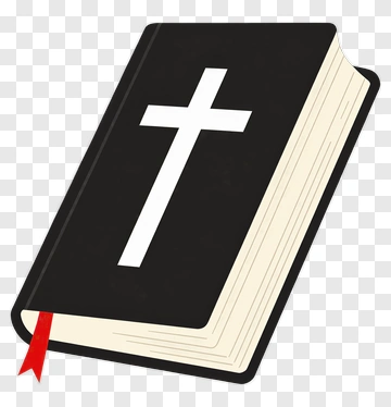 Black Bible With Cross Design PNG
