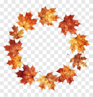 Autumn Leaf Wreath PNG