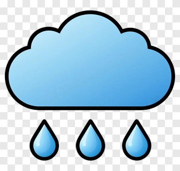 Cartoon Cloud With Raindrops PNG