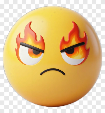 Angry Emoji With Flames PNG
