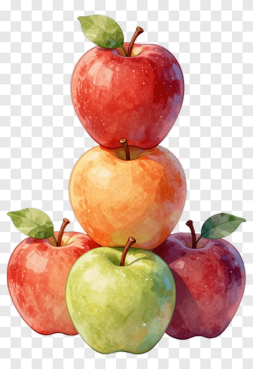 Colorful Stack Of Apples PNG