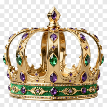 Gold Crown With Purple And Green Jewels PNG