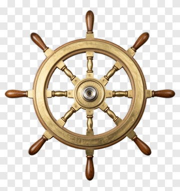 Wooden Ship's Steering Wheel PNG