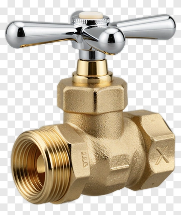 Brass Water Valve With Chrome Handle PNG