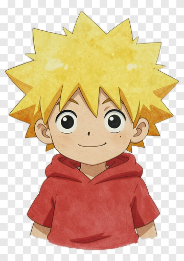 Cartoon Boy With Spiky Yellow Hair PNG