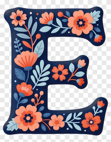 Floral Letter E PNG