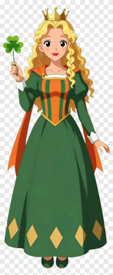 Princess Holding A Clover PNG