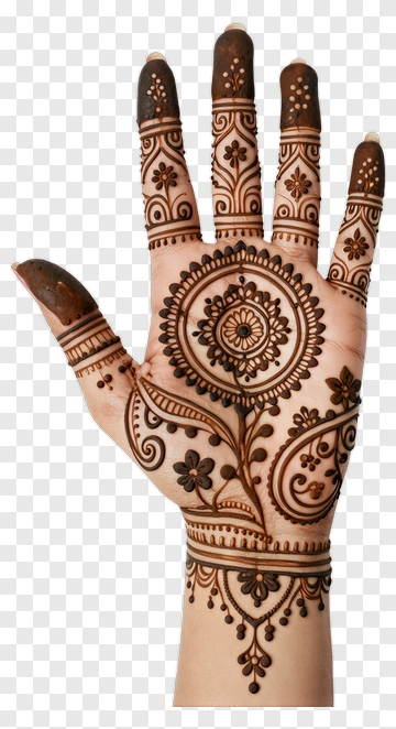 Henna Design On Hand PNG