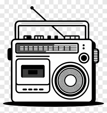 Vintage Boombox Radio PNG