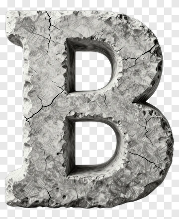 Cracked Stone Letter B PNG