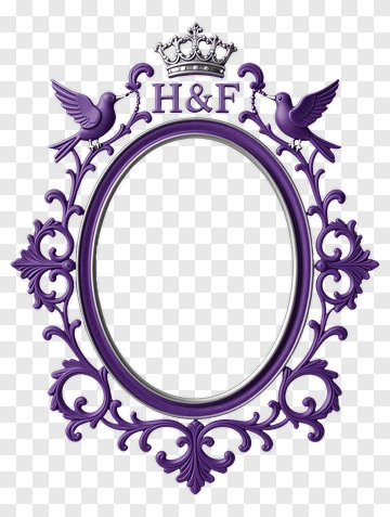 Purple Ornate Frame With Birds And Crown PNG