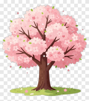 Colorful Cherry Blossom Tree PNG