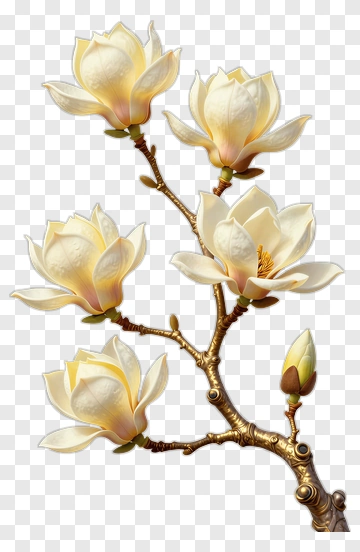 Magnolia Flower Branch PNG