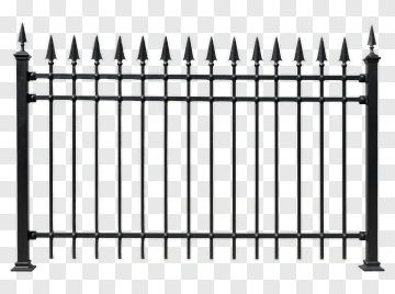 Black Decorative Metal Fence PNG