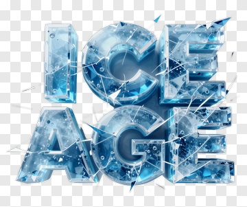Ice Age Text In Shattered Ice PNG