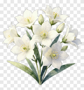 White Flower Bouquet PNG