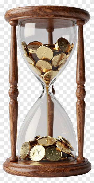 Hourglass Filled With Gold Coins PNG