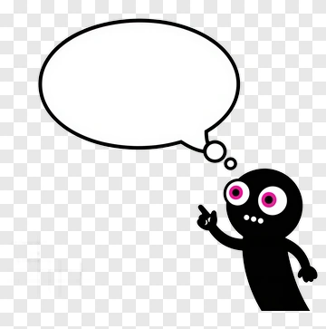 Cartoon Character Thinking With Speech Bubble PNG