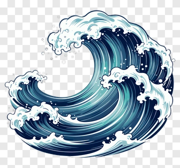 Stylized Ocean Wave PNG