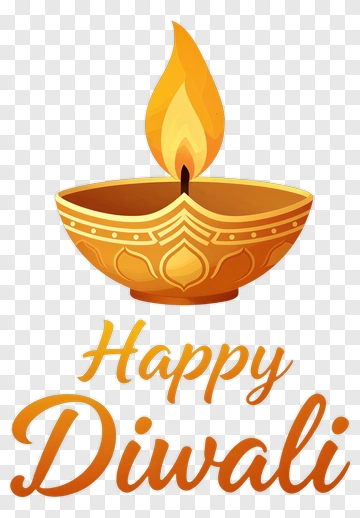 Happy Diwali Oil Lamp PNG
