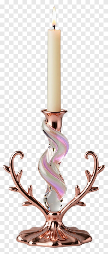 Elegant Candle Holder With Twisted Design PNG