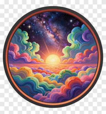 Colorful Sunset Over Vibrant Clouds PNG