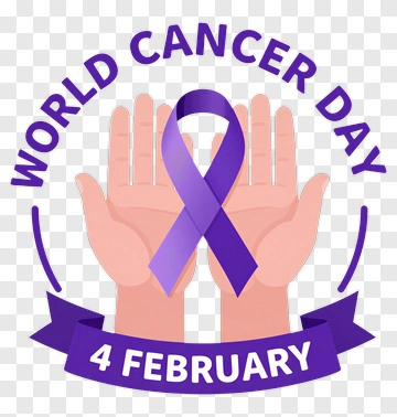 World Cancer Day Logo With Hands And Ribbon PNG