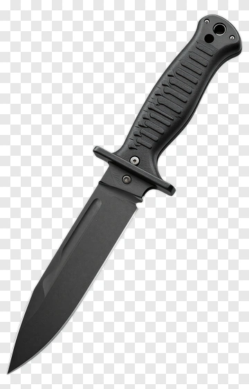 Black Tactical Knife PNG