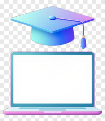 Graduation Cap Above A Laptop PNG