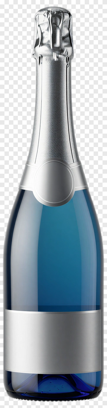 Blue Champagne Bottle PNG
