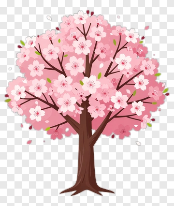 Colorful Cherry Blossom Tree PNG