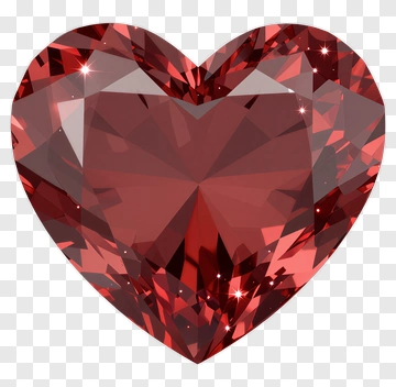 Red Heart-Shaped Gemstone PNG