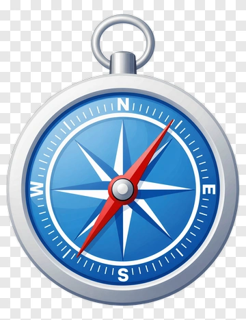 Compass With Blue Background PNG