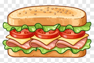 Sandwich With Lettuce, Tomato, And Ham PNG