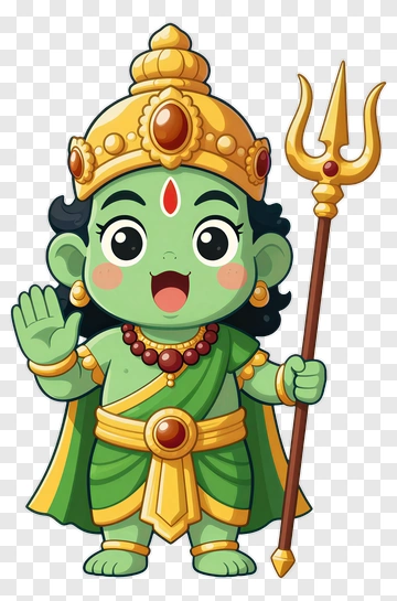 Cartoon Character Holding A Trident PNG