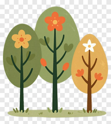 Colorful Tree Illustration PNG