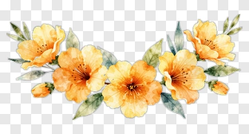 Watercolor Floral Arrangement With Yellow Flowers PNG