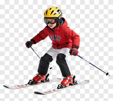 Child Skiing On Snowy Slopes PNG