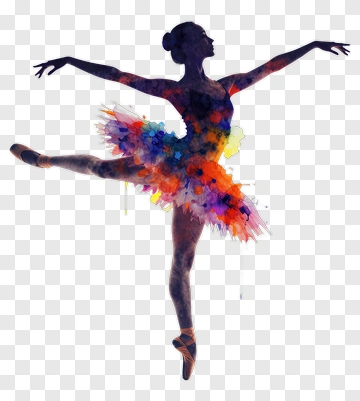 Colorful Ballerina Dancing PNG